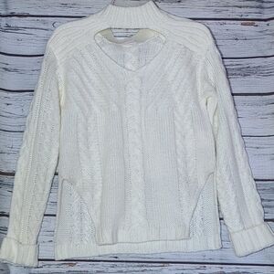 Someday Lovin knitted open chest white sweater sz S